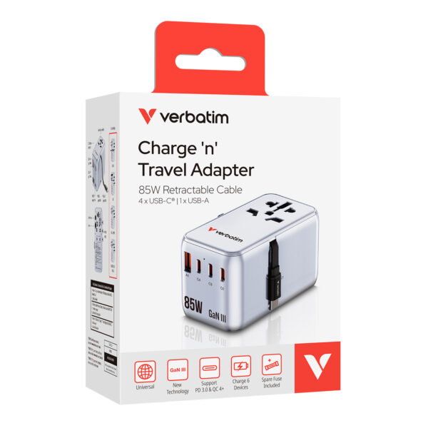 Charge 'n' Travel Adapter 85W Retractable Cable (CNT-02) - Image 2