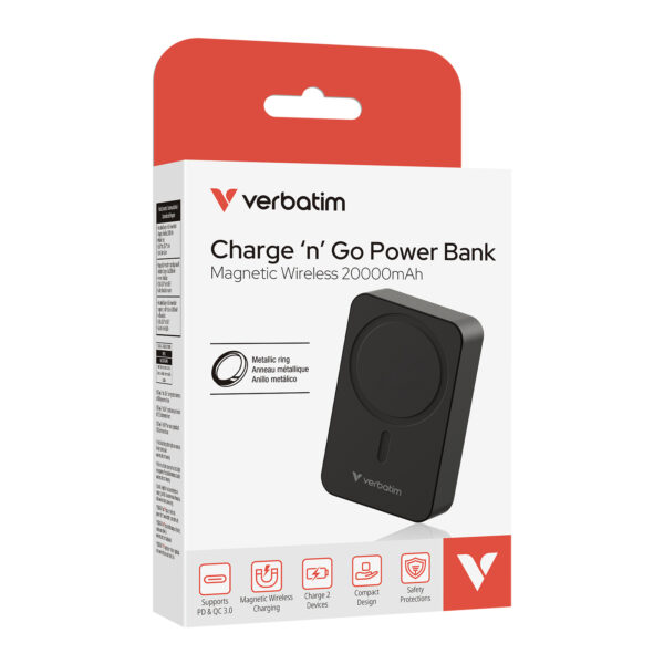 Charge 'n' Go 20000mAh Magnetic Wireless Power Bank (WPB20) - Image 3
