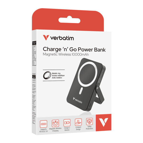 Charge 'n' Go 10000mAh Magnetic Wireless Power Bank (WPBGS10) - Image 6