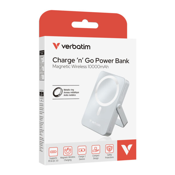Charge 'n' Go 10000mAh Magnetic Wireless Power Bank (WPBGS10) - Image 7