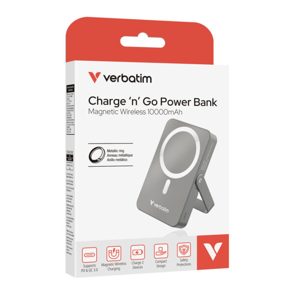 Charge 'n' Go 10000mAh Magnetic Wireless Power Bank (WPBGS10) - Image 5