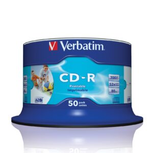 CD-R AZO 700MB 52X Wide White Inkjet 50pk Spindle
