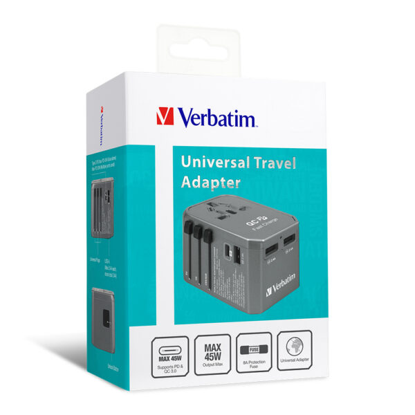 4 Port 45W PD & QC Universal Travel Adapter - Image 10