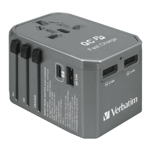 4 Port 45W PD & QC Universal Travel Adapter