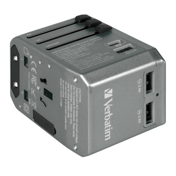 4 Port 45W PD & QC Universal Travel Adapter - Image 9
