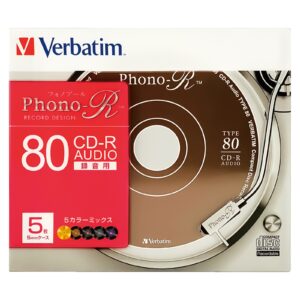 CD-R AUDIO 80min Phone-R 5 Colors 5pk Jewel Case