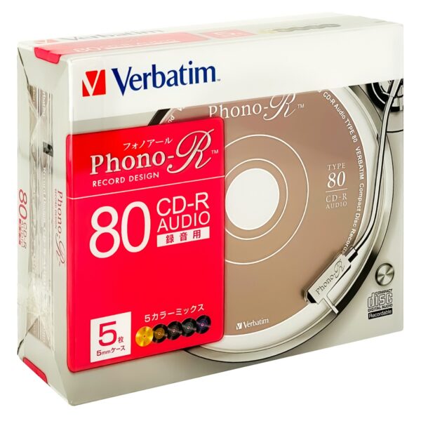 CD-R AUDIO 80min Phone-R 5 Colors 5pk Jewel Case - Image 2
