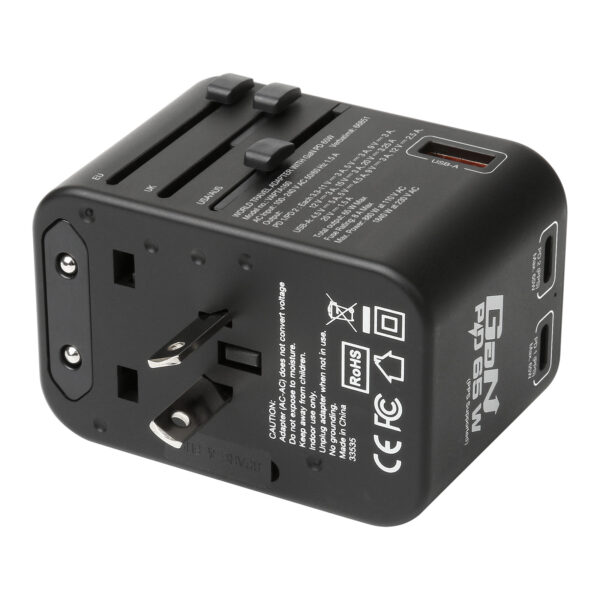 3 Port 65W PD 3.0 & QC 3.0 GaN Universal Travel Adaptor - Image 9