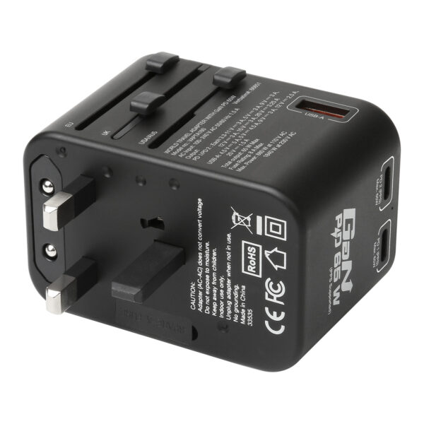 3 Port 65W PD 3.0 & QC 3.0 GaN Universal Travel Adaptor - Image 7