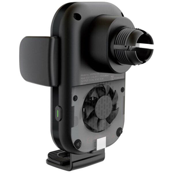 15W Dual Coil Wireless Charging Car Mount with Cooling Fan - Image 5