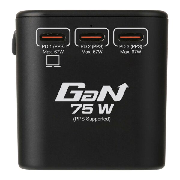 5 Port 75W PD 3.0 & QC 3.0 GaN Universal Travel Adaptor - Image 3