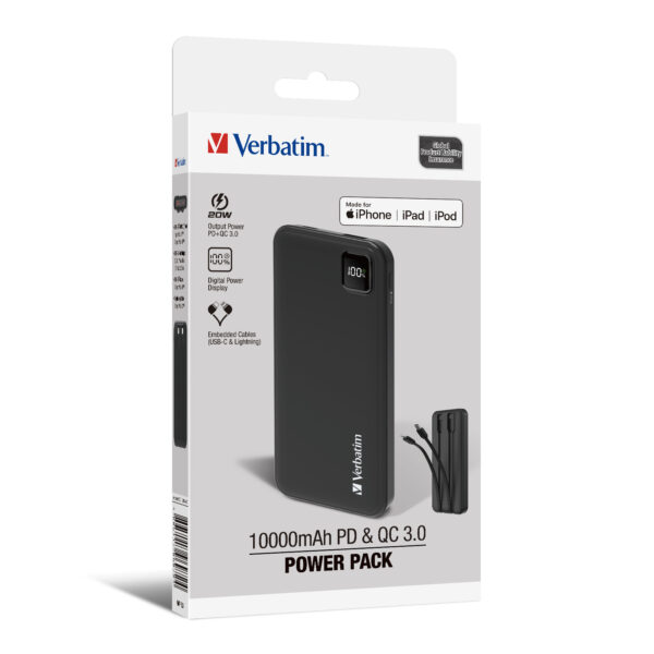10000mAh PD 3.0 & QC 3.0 Power Pack with embedded cables - Image 5