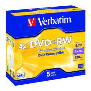 DVD+RW 4X 4.7GB (5 Pack Jewel Case)