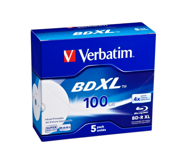 BD-R XL 4X 100GB Wide Inkjet Printable (5 Pack Jewel Case)